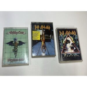 Vtg Metal Rock 80s Cassette Tapes Motley Crue Dr. Feelgood Def Leppard Hysteria